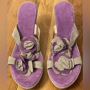 IL SANDALO gray purple suede wedges wedge sandals 42 11
